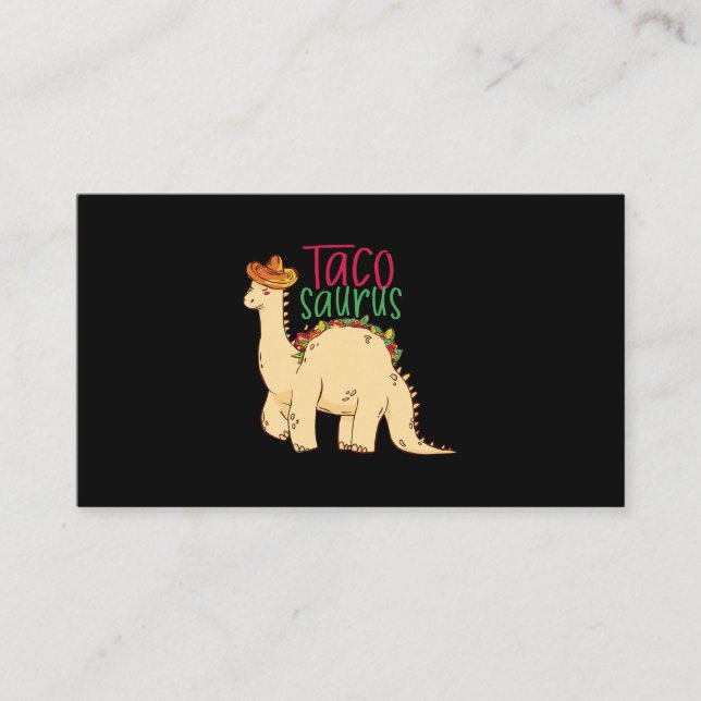 Cartão De Visita Tacosaurus Funny Cinco de Mayo Taco Dinossaur Love (Frente)