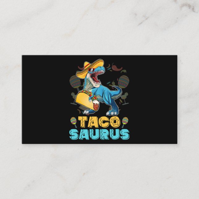 Cartão De Visita Tacossauro Camisa Kid Taco Cinco de Mayo Kid Dinos (Frente)