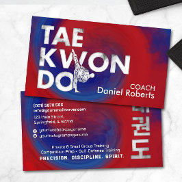 Cartão De Visita Taekwondo Coach - Símbolo Hangul e Alto Chute