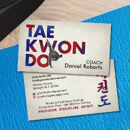 Cartão De Visita Taekwondo Coach - Símbolo Hangul e Alto Chute