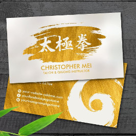 Cartão De Visita Tai Chi Chuan - Traço de pincel ouro