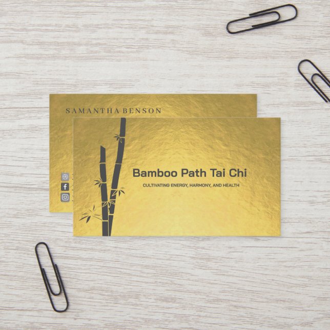 Cartão De Visita Tai Chi e Qigong - Bambu  (Frente/Verso In Situ)