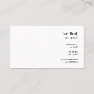 Cartão De Visita Tamanho Padrão Moderno Branco Simples Minimalista