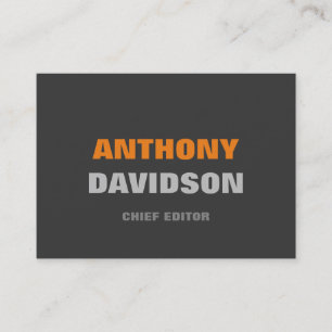 Cartão De Visita Tamanho Perfeito Alternativo Cinza Laranja Texto N