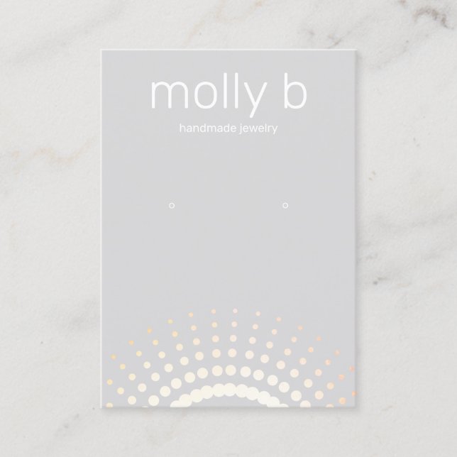 Cartão De Visita Tampa de exibição de joias da Cinza Sunburst (Frente)