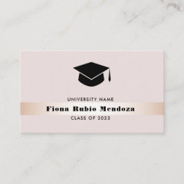 Cartão De Visita Tampa de graduação em rosa dourado Chic Luxo Nome 