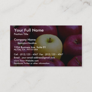 Cartão De Visita Tampo da mesa de nove maçãs, amarelos e vermelho