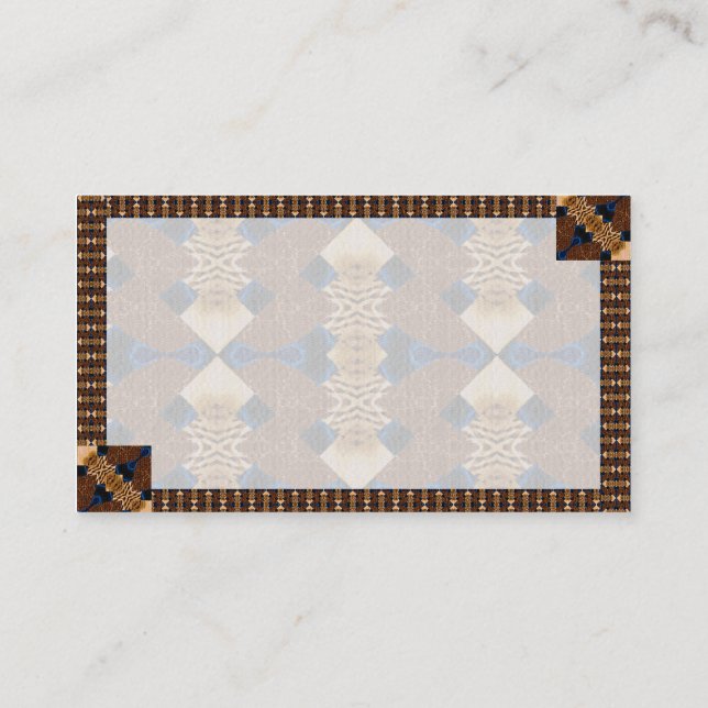Cartão De Visita Tan Abstrato moderno e azul (Verso)