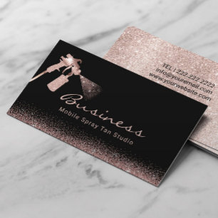 Cartão De Visita Tanning do Rosa Tan Studio com Túlter Dourado do 