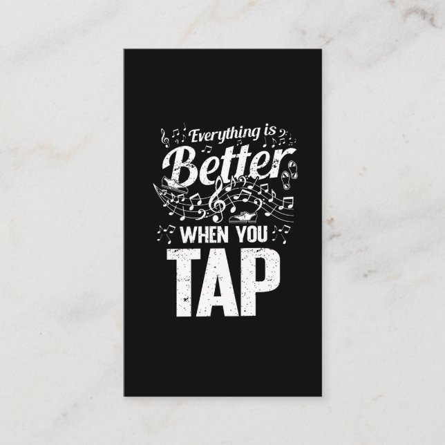 Cartão De Visita Tap Dançarina Musical Notes Step Dance Professora (Frente)
