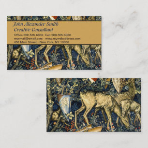 Cartão De Visita Tapeçaria Arte Vintage William Morris Veado & Escu
