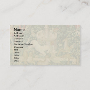 Cartão De Visita Tapeçarias de Unicórnio Medieval Impressas: Met Cl