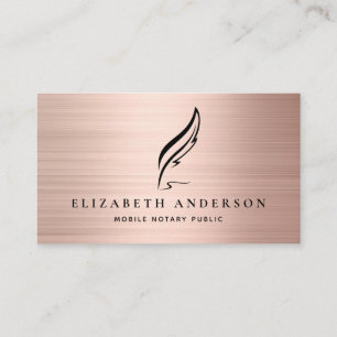 Cartão De Visita Táquio público notarial portátil com Rosa Dourado 