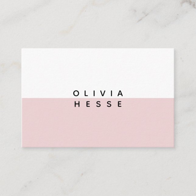 Cartão De Visita Tarjeta de visita Minimal Pink White Business Card (Frente)