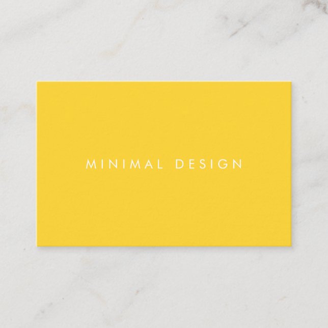 Cartão De Visita Tarjeta de visita Minimal Yellow Business Card (Frente)
