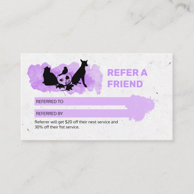 Cartão De Visita Tarjeta De Visita Pet Care  / Sitting services / P (Frente)