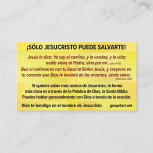 Cartão De Visita Tarjeta del Evangelio - Español RVR 1909
