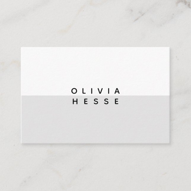 Cartão De Visita Tarjeta visita Minimal Grey White Business Card (Frente)