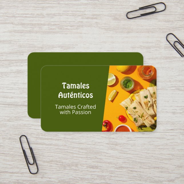 Cartão De Visita Tarjetas de Negocio Tamales (Frente/Verso In Situ)