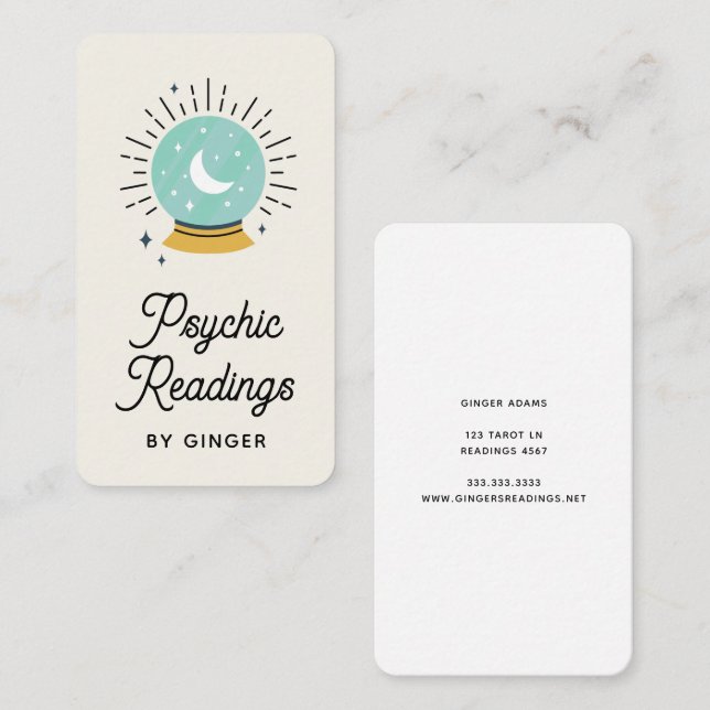 Cartão De Visita Tarô Médio do Leitor Psíquico Moderno Boho (Frente/Verso)