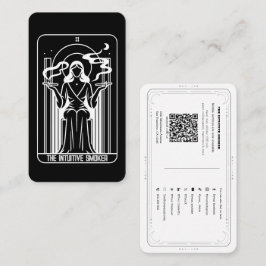 Cartão De Visita Tarot Alta Sacerdotisa Feminina Fumando Maconha