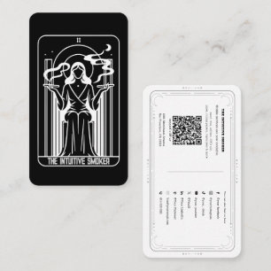 Cartão De Visita Tarot Alta Sacerdotisa Feminina Fumando Maconha