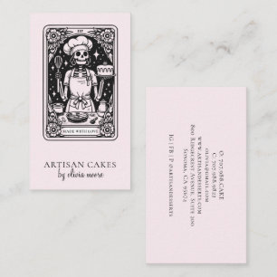 Cartão De Visita Tarot Baker Blush Pink Pastry Chef