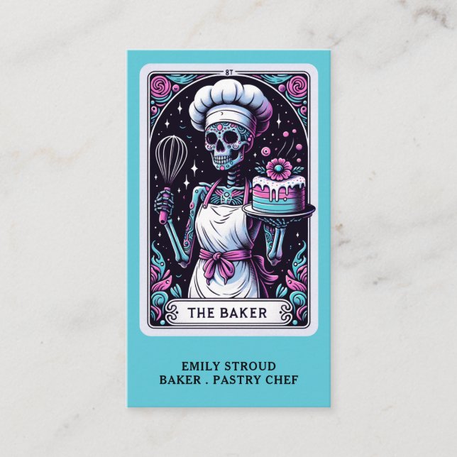 Cartão De Visita Tarot Baker Pastelaria Chef Caterer (Frente)