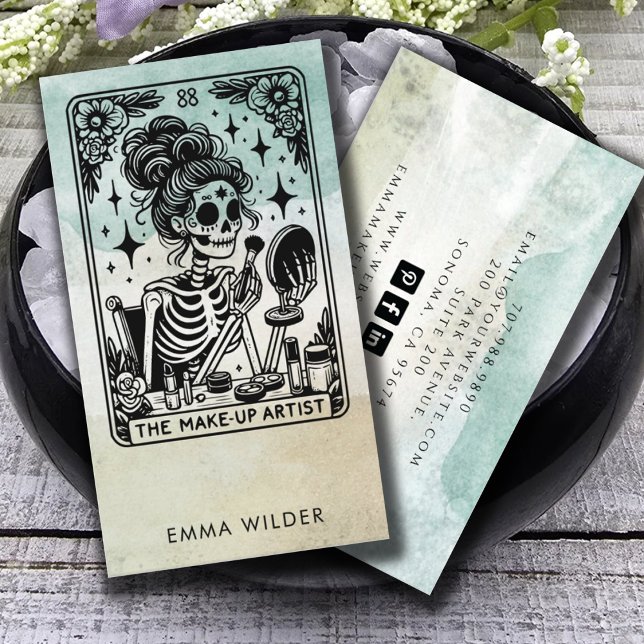 Cartão De Visita Tarot Makeup Artist Watercolor (Criador carregado)