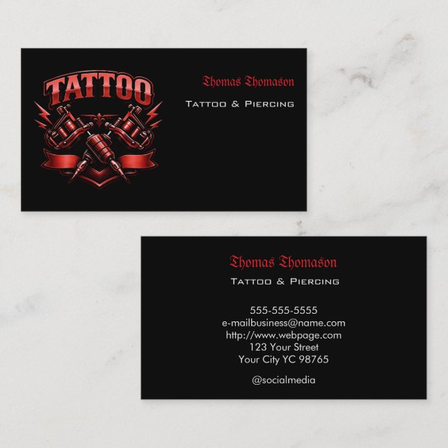Cartão De Visita Tattoo artist  (Frente/Verso)