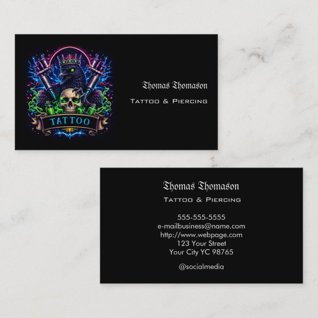 Cartão De Visita Tattoo artist  (Frente/Verso)