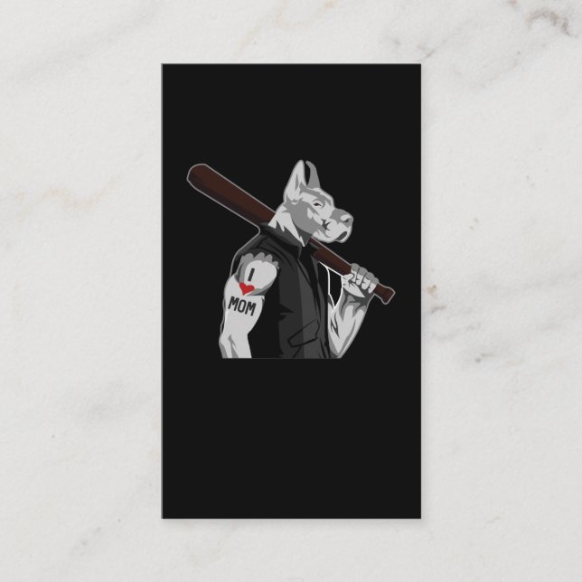 Cartão De Visita Tatuado Pai de Cachorro Pitbull Amo mamãe (Frente)