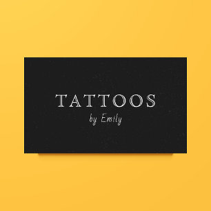 Cartão De Visita Tatuador Compra Preto e Branco Simples 