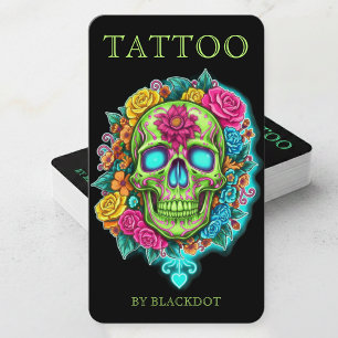 Cartão De Visita Tatuador Profissional Artista de Tatuagem de Cavei