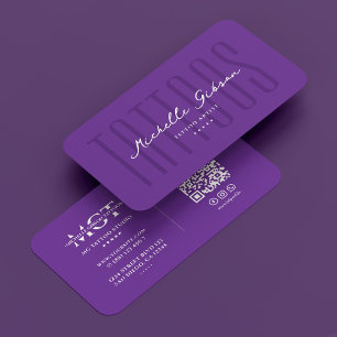 Cartão De Visita Tatuador Real Roxo Tatuador Mínimo