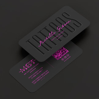 Cartão De Visita Tatuador Tatuador Preto-Rosa