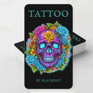 Cartão De Visita Tatuadores Profissionais Artista de Tatuagem Crâni