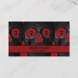 Cartão De Visita Tatuagem Artista Gótico Vermelho Negro Negra Acade