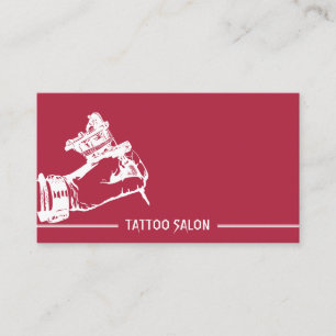 Cartão De Visita Tatuagem Caneta Vermelha