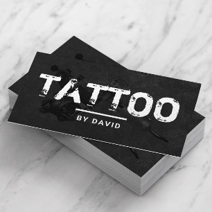 Cartão De Visita Tatuagem Compra Tattoo Gun Grunge Typography