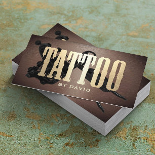 Cartão De Visita Tatuagem Comprada Tatuagem Arma Vintage Metálico 