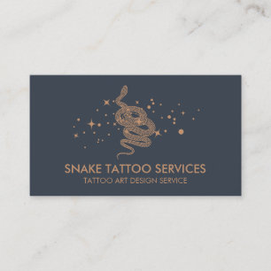 Cartão De Visita Tatuagem de Cobra na Moda