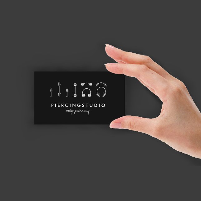 Cartão De Visita Tatuagem de perfuração do corpo (Body Piercing Tattoo Business Card)