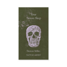 Tatuagem do crânio Artista Oliveira Gótica Verde G