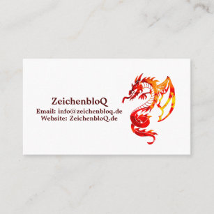Cartão De Visita Tatuagem do Dragão Fogo Vermelho
