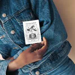Cartão De Visita Tatuagem Gótica Design Tarto De Bruxa Negra E Bran