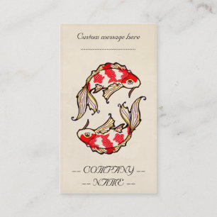 Cartão De Visita Tatuagem japonês oriental clássico dos peixes da