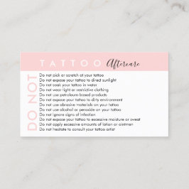 Cartão De Visita Tatuagem Não Evite Conselhos Cuidados Pós-Tatuagem