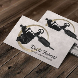 Cartão De Visita Tatuagem Piercing Compro Círculo Dourado Moderno A