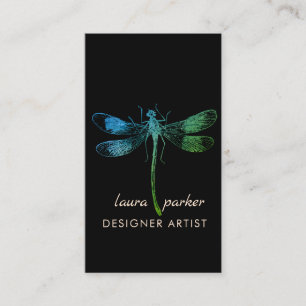 Cartão De Visita Tatuagem retro da boa sorte do vintage da libélul